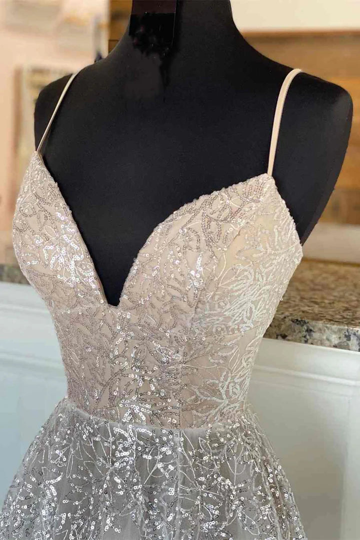 Sequin Lace A-Line Prom Dress