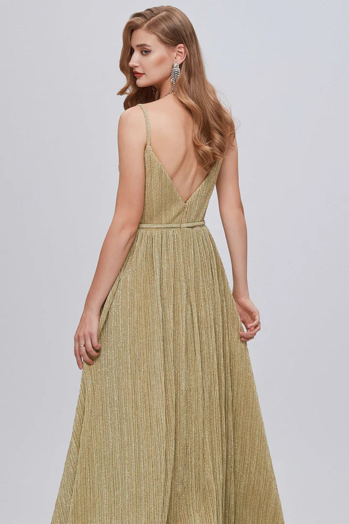 Sexy V-Neck Backless A-Line Long Formal Dress