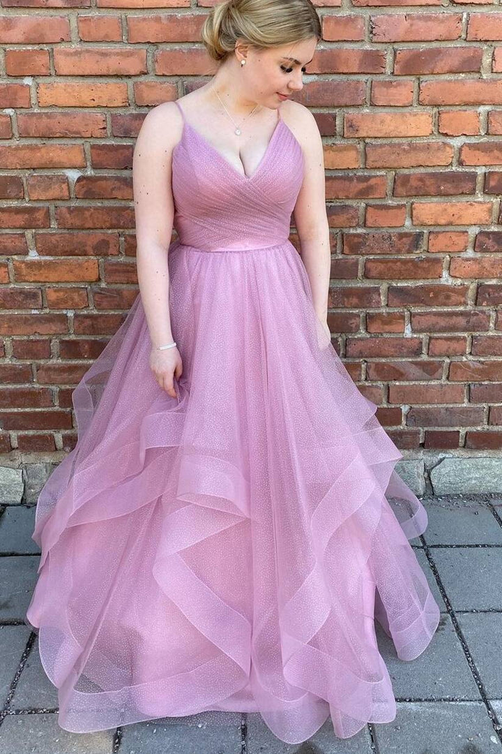 A-line Pleated Long Formal Dress