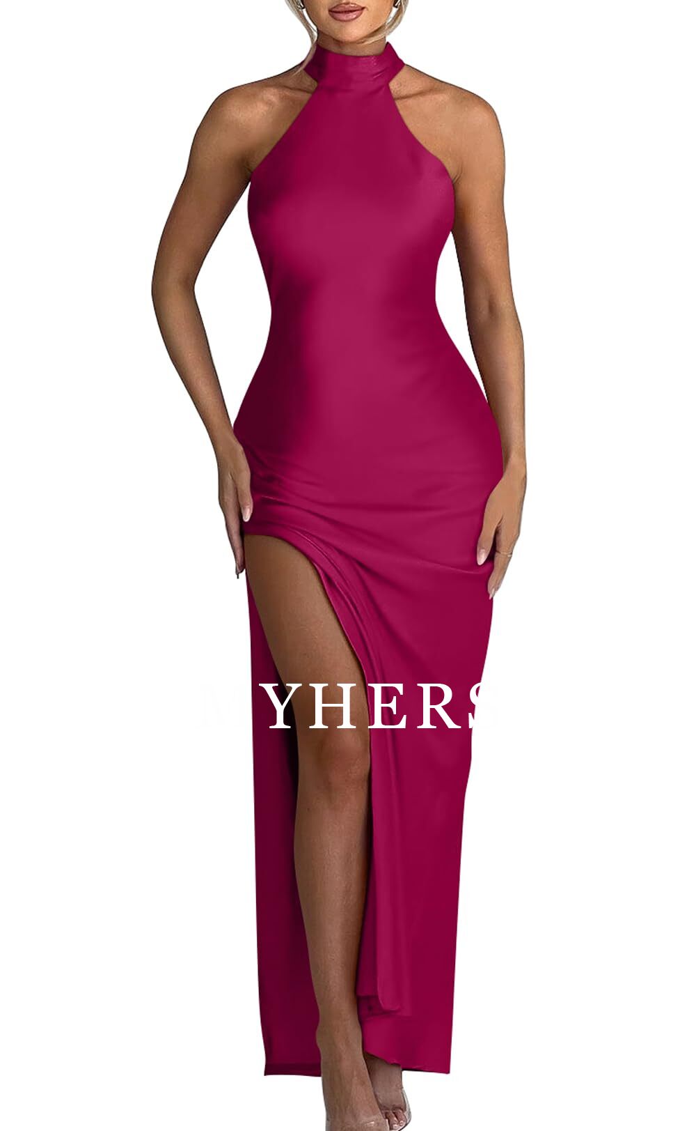 Formal Wear Dresses Women's Sexy High Split Sleeveless Backless Party Wedding Guest Dresses Prom Dress