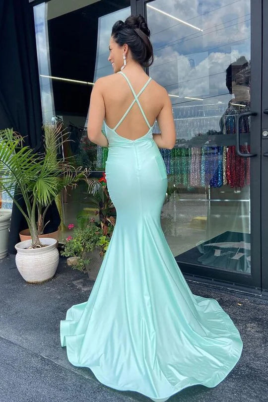 Trumpet Slit Long Formal Dress