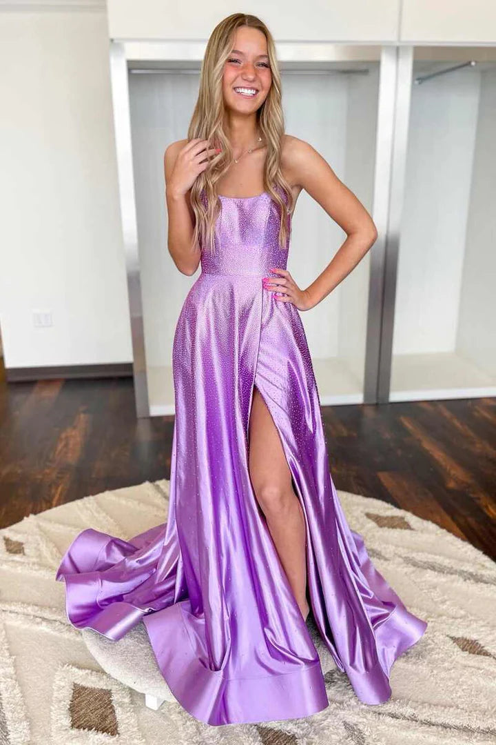 Beaded Halter Backless A-Line Prom Dress