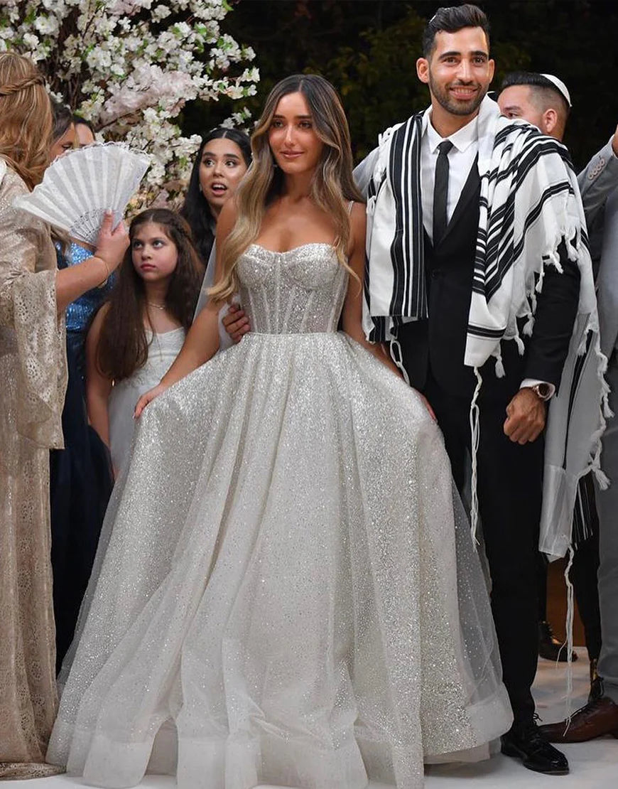 Sweetheart Sequin Glitter Wedding Dress