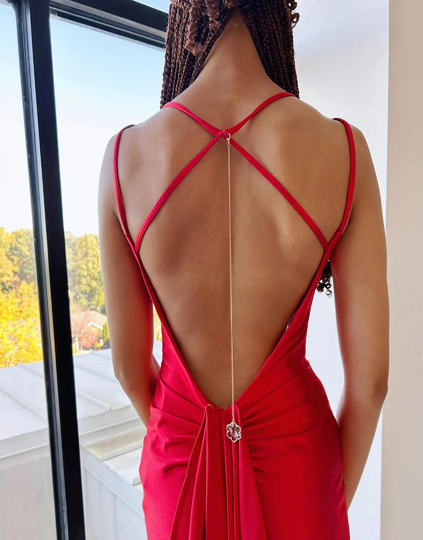 Mermaid Spaghetti Straps Long Prom Dress With Slit