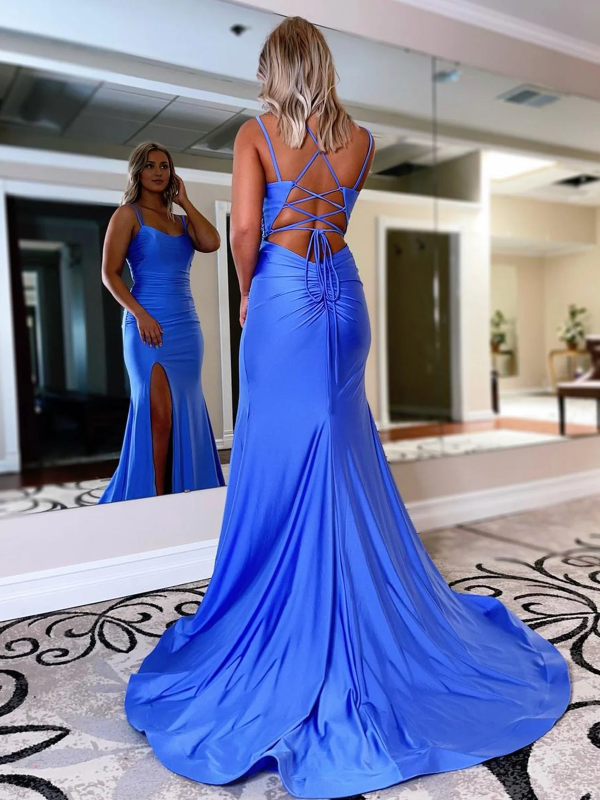 Formal Wear Dresses Wedding Guest Dresses Mermaid Spaghetti Straps Backless Prom Dress Sexy Charming Evening Dress