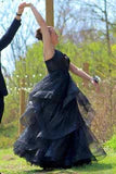 Royal Blue Sparkle Tulle V-Neck Multi-Layer Long Prom Dress