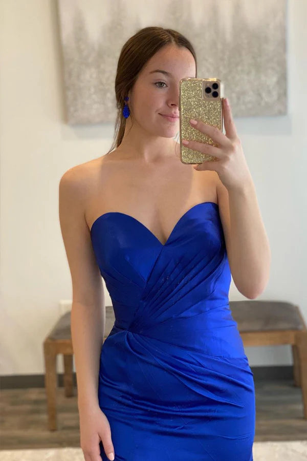 Satin Sweetheart Simple Prom Dresses