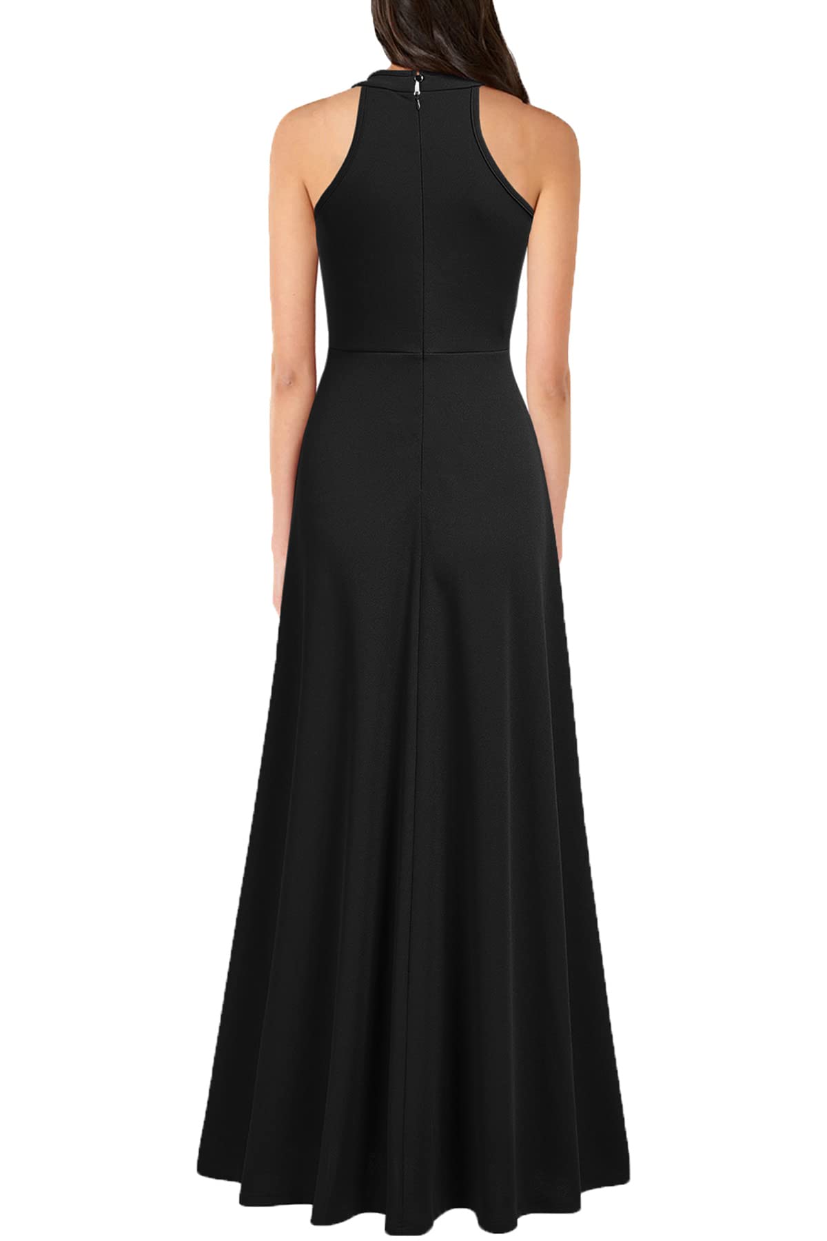 Wedding Guests Dresses Women's Halter Neck Sexy Side Fork Cocktail Party Maxi Long Prom Dresses Formal Wear Dresses