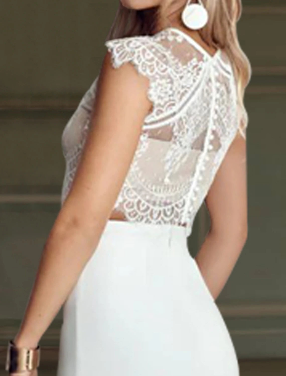 Two Pieces Beach Boho Prom Dress Illusion Neck Cap Sleeve Wedding Dress Chiffon Bridal Suits Bridal Gowns With Appliques