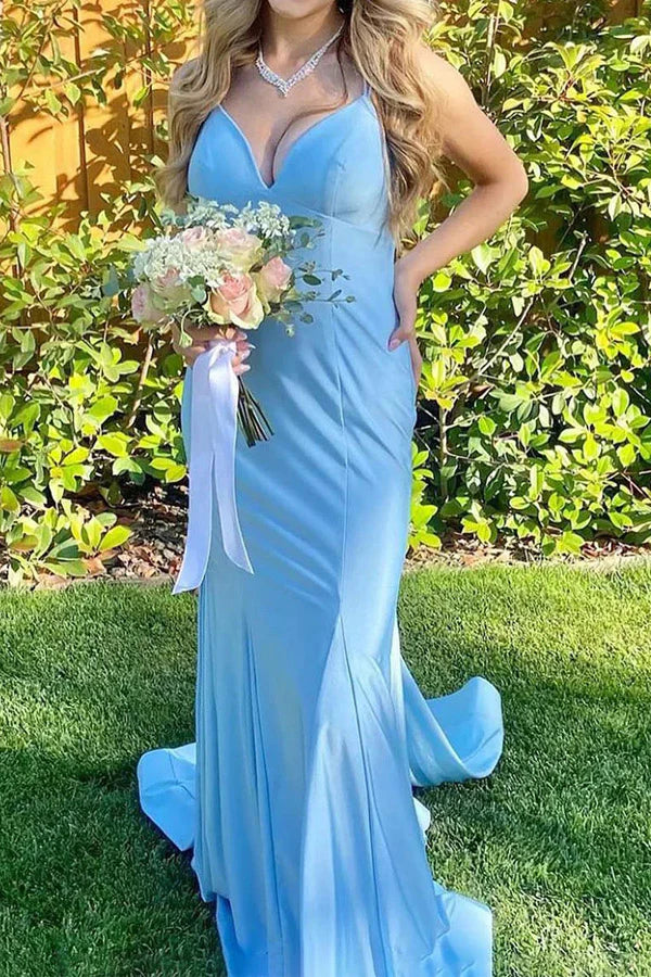 Mermaid Orange Tight Long Prom Dress Formal Gown
