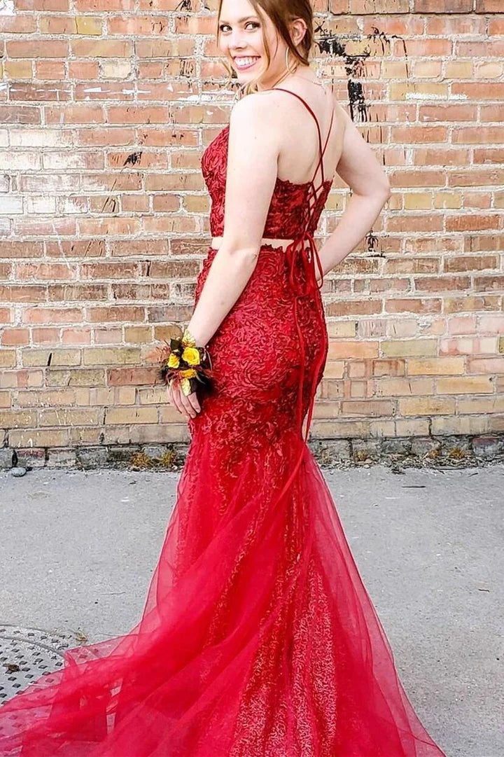 Two Piece  Mermaid Long Formal Dress