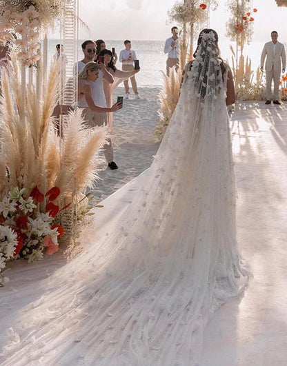 A-line Lace Wedding Dress with Split
