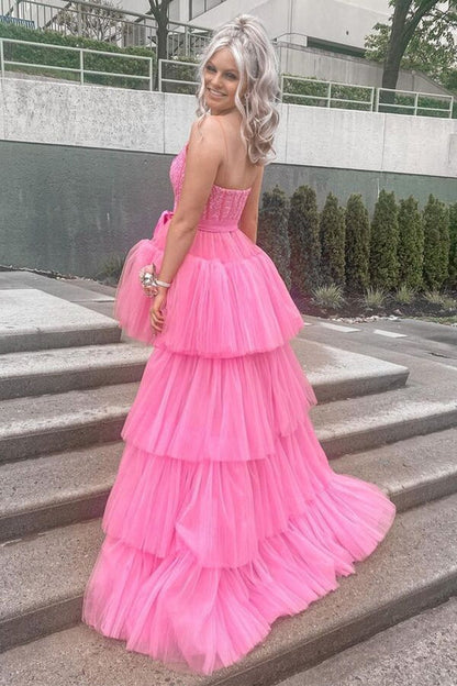 High Low  Straps Prom Dress