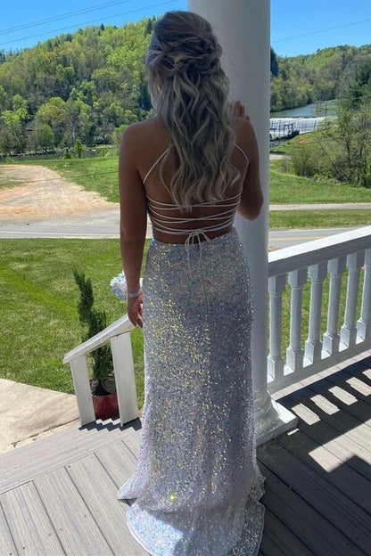Mermaid  Sequins Long Prom Dress with Slit