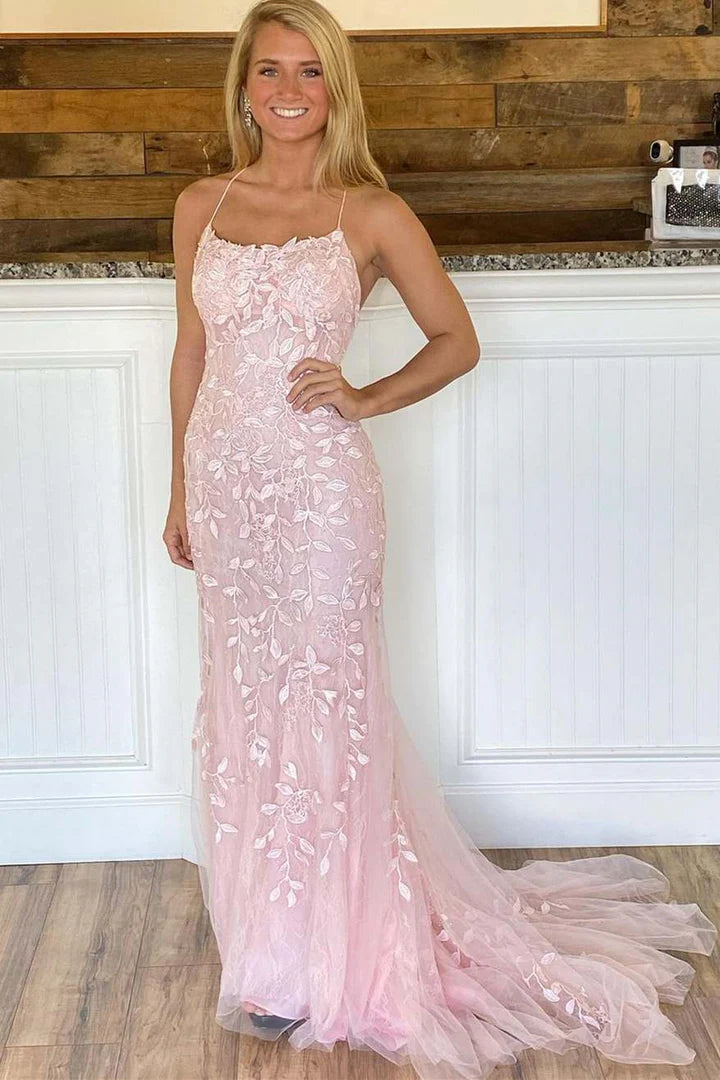 Appliques Mermaid Long Prom Dress