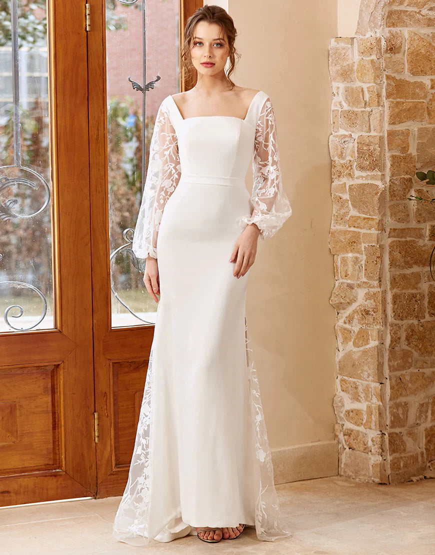 Mermaid Long Sleeves Wedding Dress