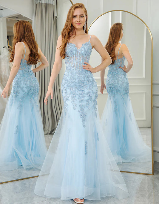 Mermaid Backless Long Prom Dress With Slit