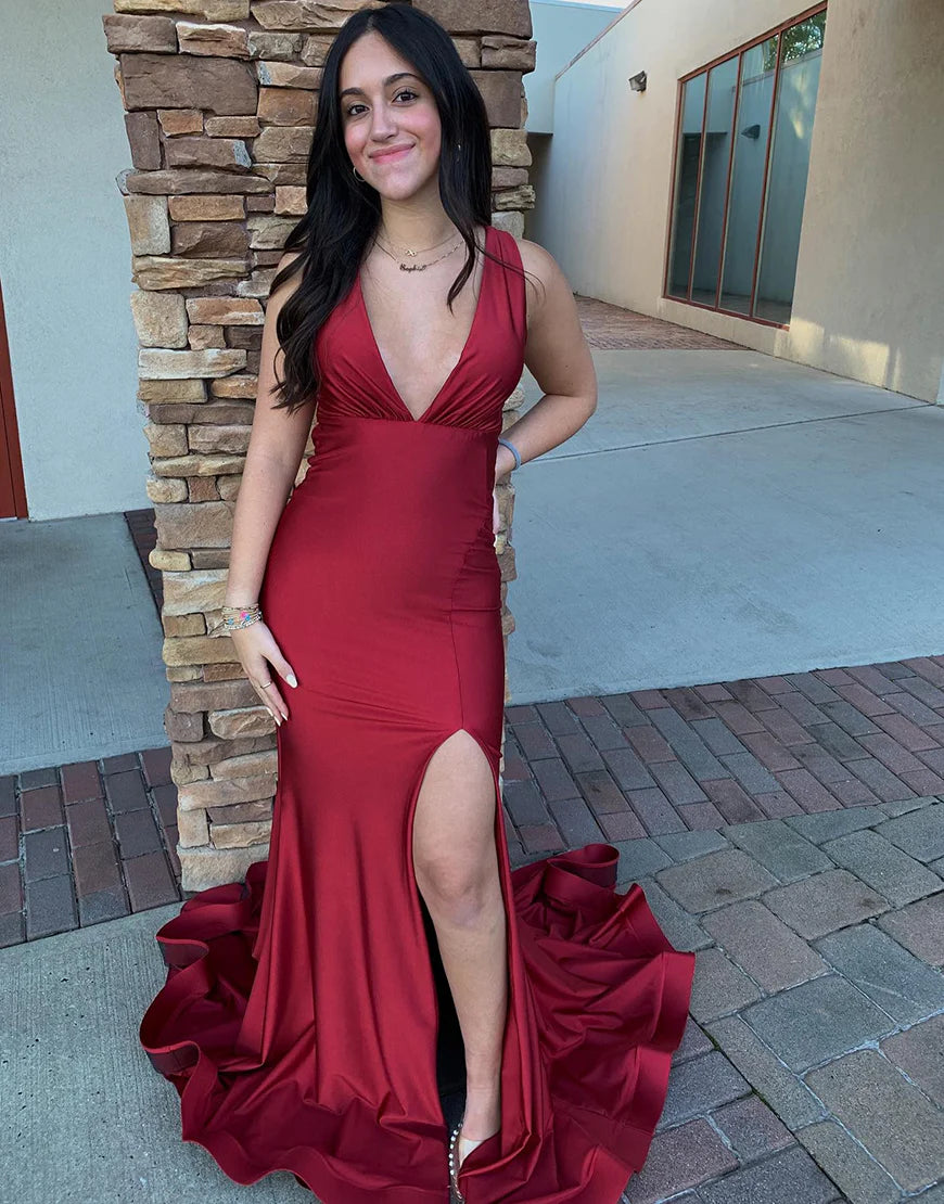 Mermaid Long Prom Dress With Slit