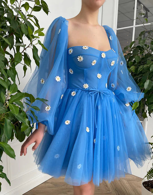Blue Short Party Dress