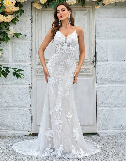 Mermaid Lace Long Wedding Dress