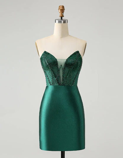 Bodycon Strapless Corset Short Homecoming Dress