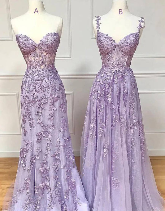 Appliques Long Prom Dress