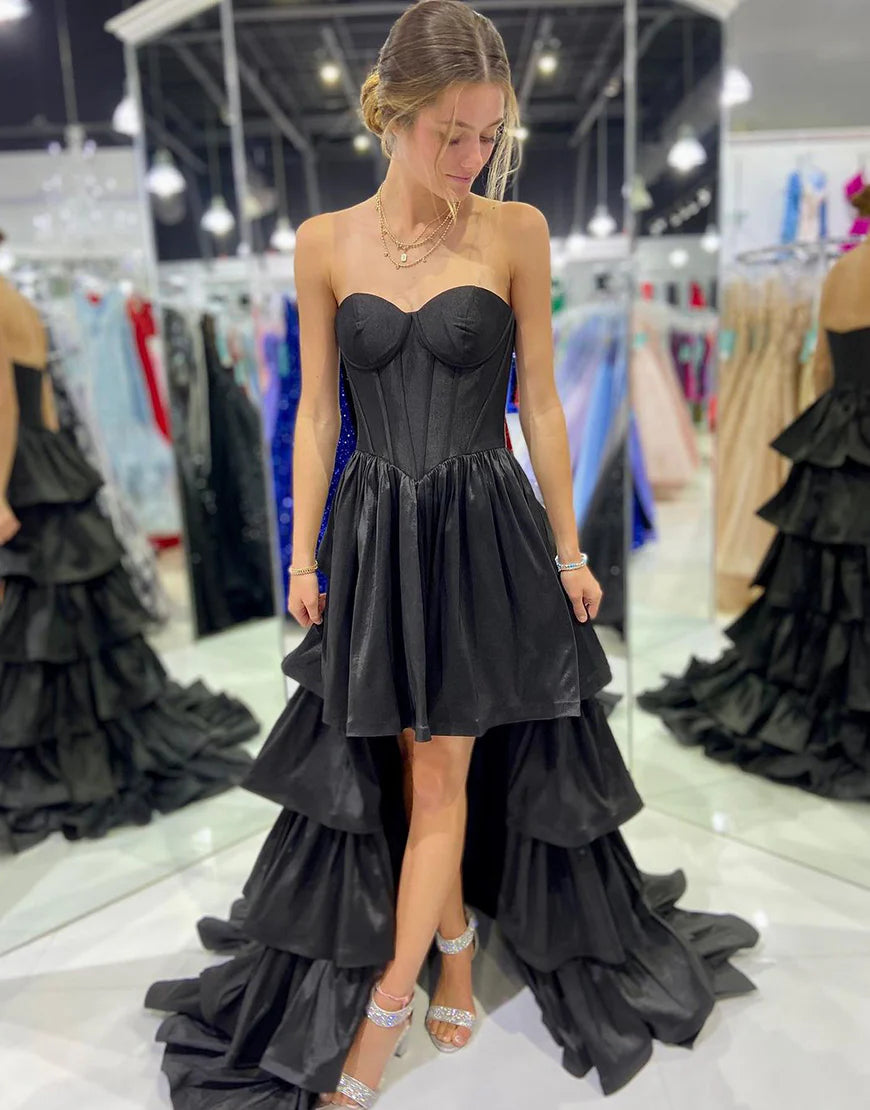 A Line Sweetheart Tiered Long Party Dress