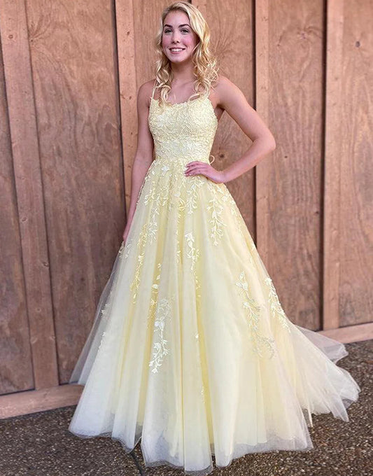 Prom Dress Spaghetti Straps Long Evening Dress