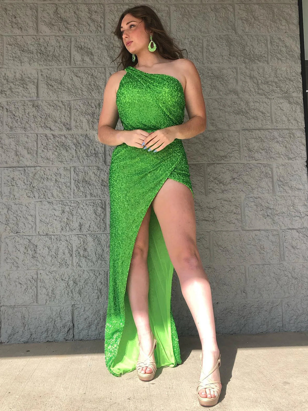 One Shoulder Long Prom Dress