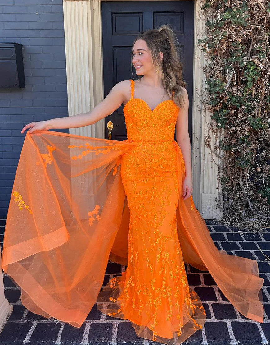 Mermaid Sweetheart Lace Long Prom Dress With Appliques
