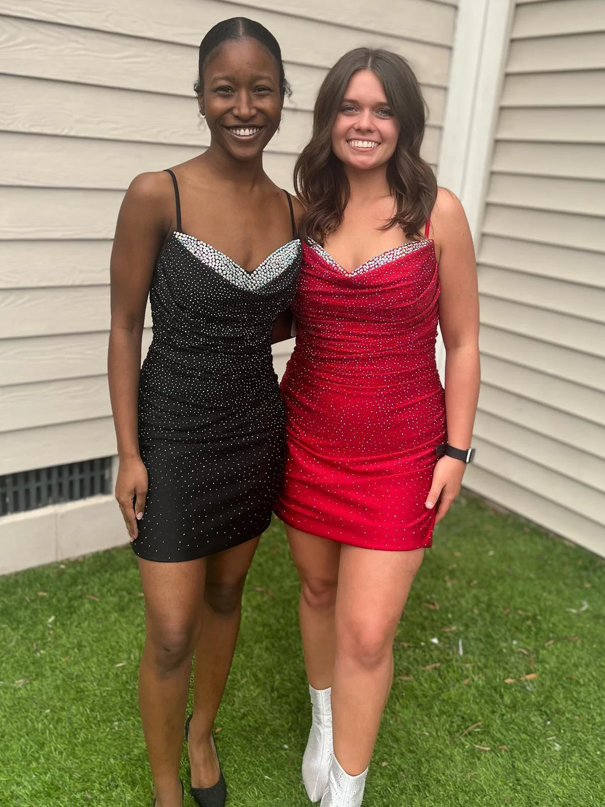 Spaghetti Straps Homecoming Dress With Beading