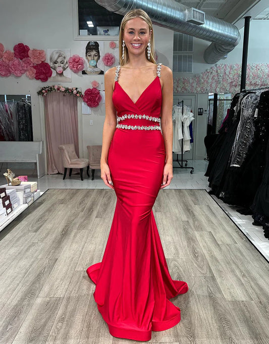 Mermaid Backless Long Prom Dress