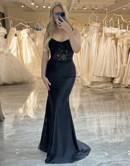 Mermaid Spaghetti Straps Long Prom Dress