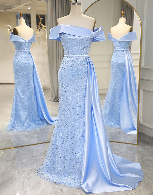 Sequins Long Prom Dress with Split