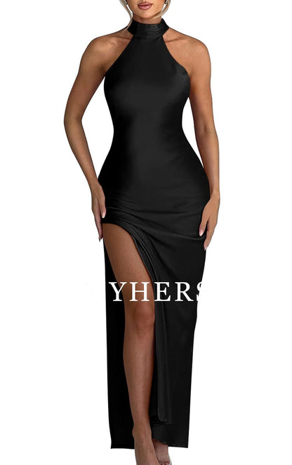 Formal Wear Dresses Women's Sexy High Split Sleeveless Backless Party Wedding Guest Dresses Prom Dress