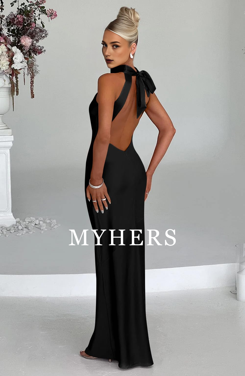 Formal Wear Dresses Women's Sexy High Split Sleeveless Backless Party Wedding Guest Dresses Prom Dress
