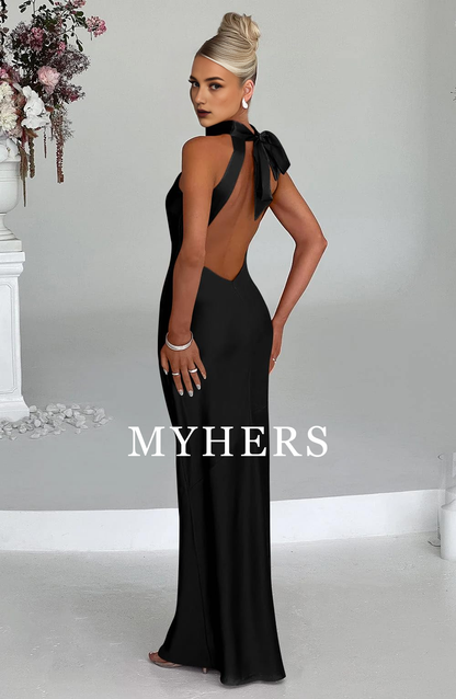 Formal Wear Dresses Women's Sexy High Split Sleeveless Backless Party Wedding Guest Dresses Prom Dress