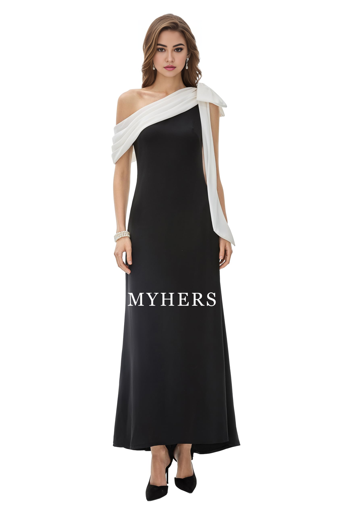 Formal Wear Dresses Charming Bow knot One Shoulder Evening Dresses Cocktail Party Dress Exquisite Prom Dress