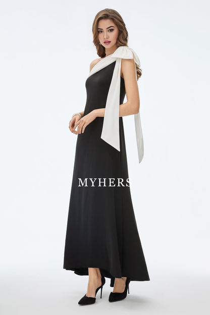 Formal Wear Dresses Charming Bow knot One Shoulder Evening Dresses Cocktail Party Dress Exquisite Prom Dress