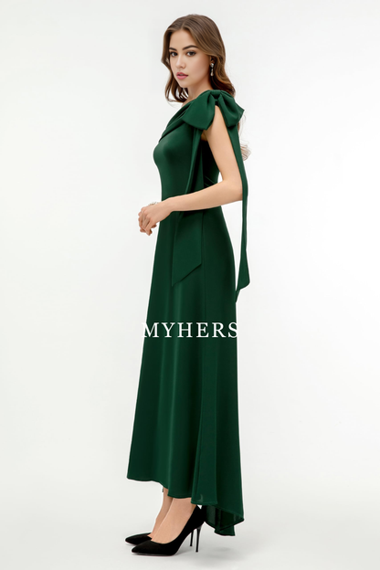 Formal Wear Dresses Charming Bow knot One Shoulder Evening Dresses Cocktail Party Dress Exquisite Prom Dress