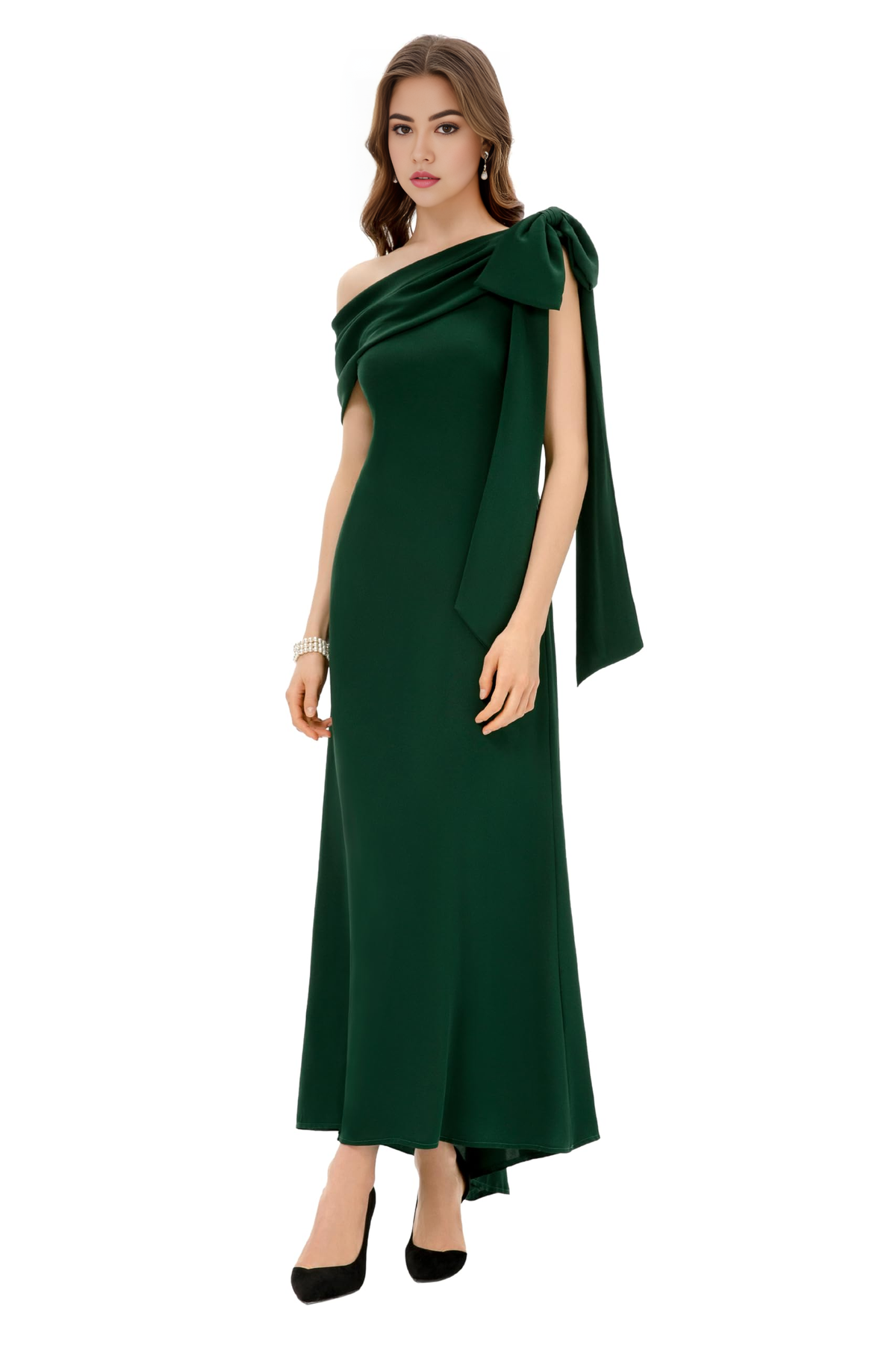 Formal Wear Dresses Charming Bow knot One Shoulder Evening Dresses Cocktail Party Dress Exquisite Prom Dress