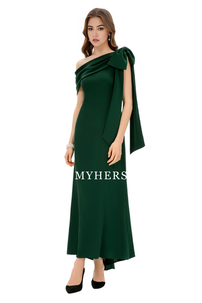 Formal Wear Dresses Charming Bow knot One Shoulder Evening Dresses Cocktail Party Dress Exquisite Prom Dress