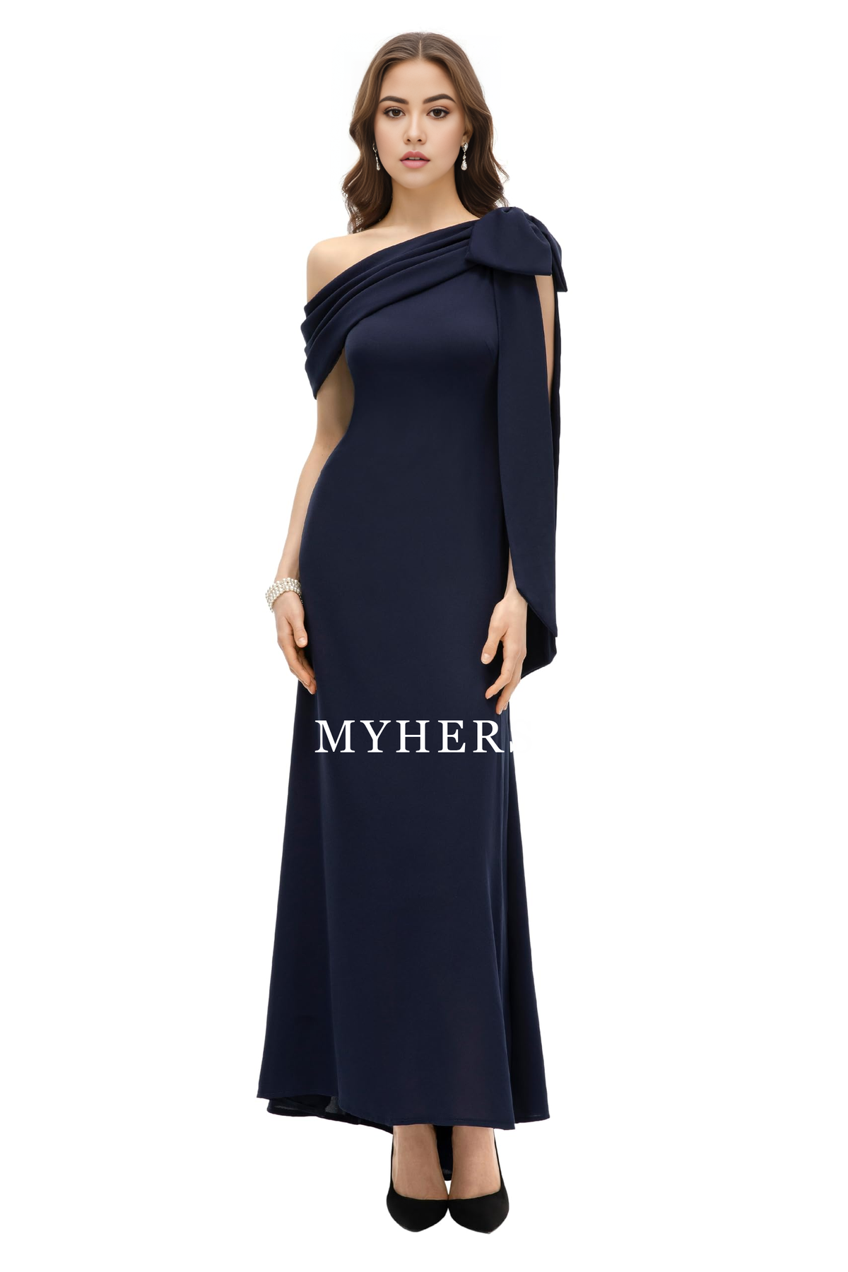 Formal Wear Dresses Charming Bow knot One Shoulder Evening Dresses Cocktail Party Dress Exquisite Prom Dress