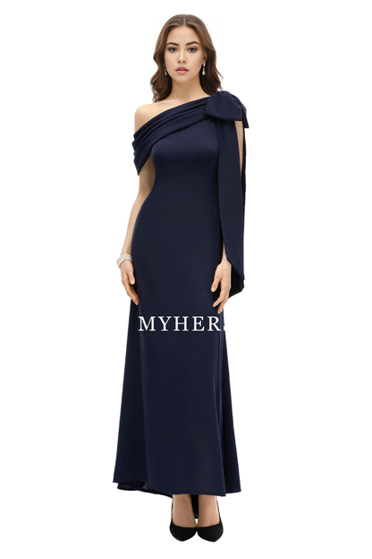 Formal Wear Dresses Charming Bow knot One Shoulder Evening Dresses Cocktail Party Dress Exquisite Prom Dress