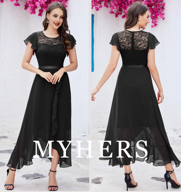 Formal Wear Dresses Women Side Fork Elegant Lace Long Simple Retro Prom Dress