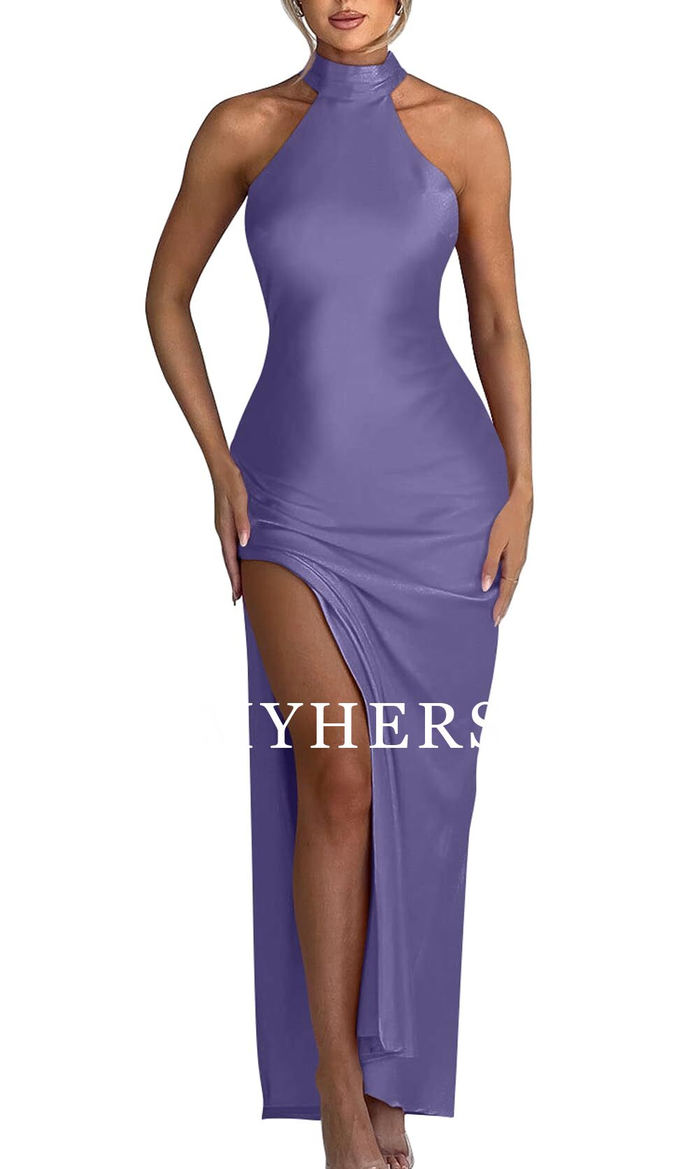 Formal Wear Dresses Women's Sexy High Split Sleeveless Backless Party Wedding Guest Dresses Prom Dress