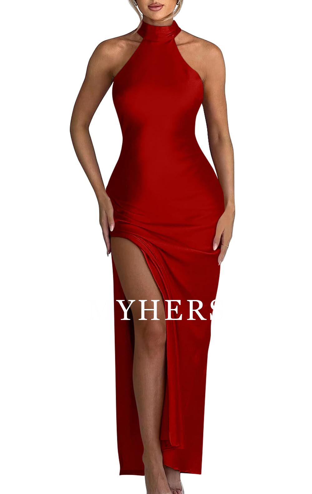 Formal Wear Dresses Women's Sexy High Split Sleeveless Backless Party Wedding Guest Dresses Prom Dress