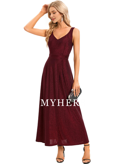 Formal Wear Dresses  Neck Cocktail Slit Dress Evening Party Side Fork Sparkle Long Prom Dress