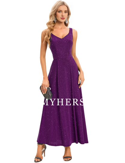 Formal Wear Dresses  Neck Cocktail Slit Dress Evening Party Side Fork Sparkle Long Prom Dress