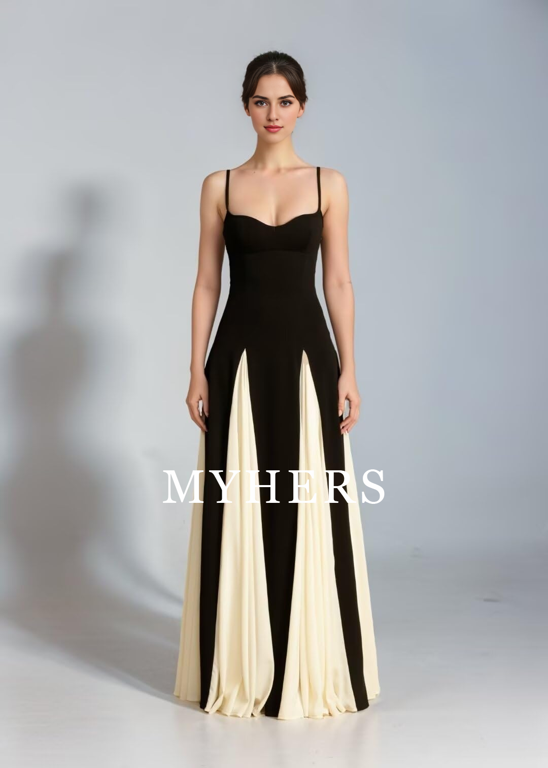 Formal Wear Dresses A Line Elegant Sleeveless Color Block Pleated Maxi Dress Low Cut Patchwork Swing Dress High Waist Flowy Sling Dress Prom Dress